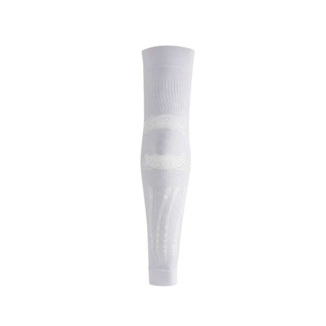 FLOKY 1pc No Strain Evolution Multisport Sleeve Tennis Padel Basketball Reduces Vibration Supports Elbow and Forearm Compression Sleeve Stabilises Tendons and Muscles White XXL