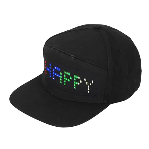 YWBL-WH Gorro con Pantalla LED, Gorra de Béisbol con Pantalla LED en Color Programable con Control de Aplicación, Gorro de Algodón Ajustable para Fiestas, Conciertos y Eventos Deportivos