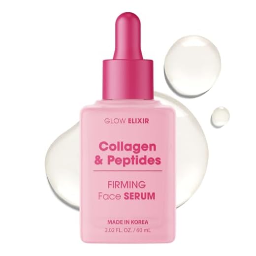 Glow Elixir Collagen & Peptides Face Serum – Firming & Wrinkle Serum for Skin Repair, Fine Lines & Deep Wrinkle Treatment – Dermatologist Tested Anti Aging Korean Skin Care – Clean Beauty – 2.02 Fl Oz