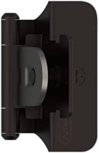 Amerock | Double Demountable Cabinet Hinge | 1/4 inch (6 mm) Overlay Hinge | Oil Rubbed Bronze | 2 Pack | Self-Closing Hinge | Cabinet Door Hinge