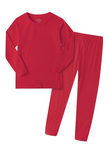 Image of Kids Boys Girls Soft 2-Piece Solid Long Sleeve Shirt and Pants Set