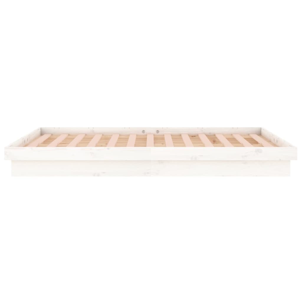 vidaXL Struttura letto in legno massello di pino bianco LED con telecomando per colori chiari regolabili – Dimensioni 120 x 200 cm arredamento moderno camera da letto