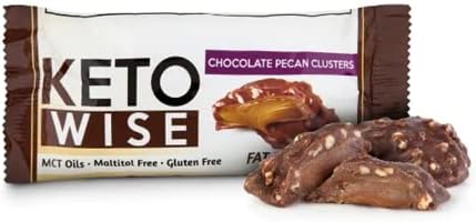 Keto Wise Fat Bombs - Chocolate Pecan Clusters - 16 Packs 32g Each