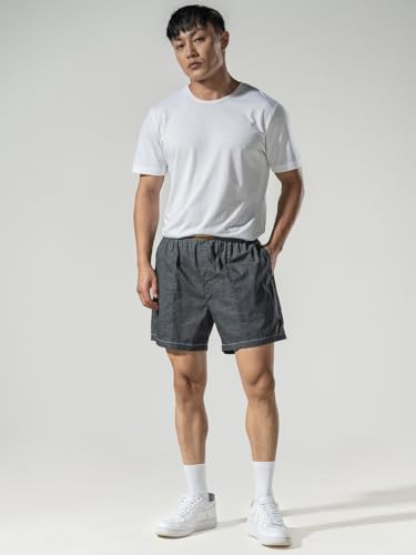 Image of DAMENSCH Regular Fit Solid 100% Soft & Durable Cotton Boxer Shorts Dual Pockets Anti-Bacterial Moisture Wicking Microfibre Waistband Ultra-Light Boxers for Men