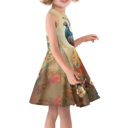 Sleeveless Dresses for Girls Kids Twirly Swing Dress for Summer A-Line Playwear Dress3