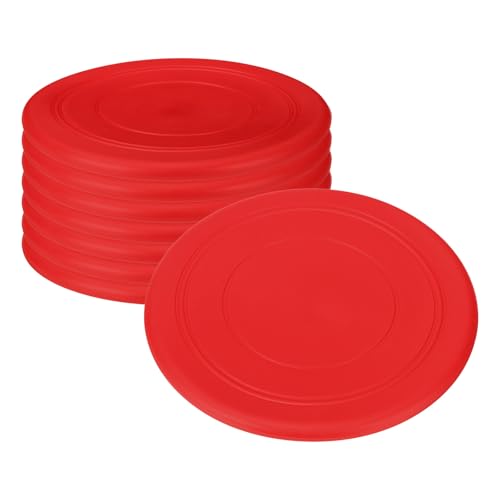 PATIKIL - PATIKIL Disque volant 7 pouces, lot de 8 disques volants colorés en silicone souple pour sports de plein air, entraînement, jeux sur pelouse, rouge