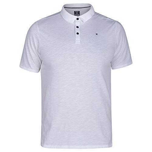 Hurley Men's Nike Dri-Fit Short Sleeve Lagos Polo, White, XXL