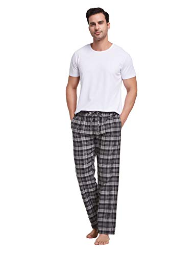 CYZ Men's 100% Cotton Super Soft Flannel Plaid Pajama Pants-F206-2XL