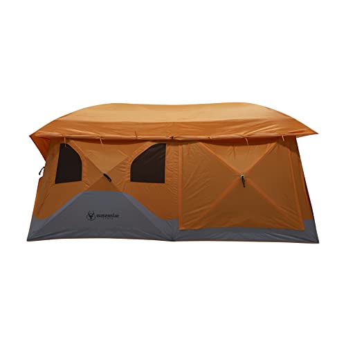 Gazelle Tents™, T4 Plus Hub Tent, Easy 90 Second Set-Up, Waterproof, UV Resistant, Convertible Screen Room, Removable Floor, Ample Storage Options, 4-8 Person, Sunset Orange, 78" x 94" x 165", GT450SS - Thumbnail 2