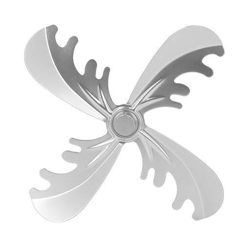 Jeffergarden Aspa del Ventilador de la Estufa de Aleación de Aluminio Chimenea 4 Aspas Hogar 180 Mm para Aire Caliente Circulante Calentado con Calor de Leña, Ciervo Navideño con del Ventilador de