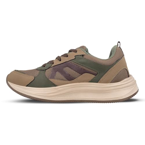 Image of WALKAROO Men's Sports Shoes|Breathable Mesh Upper, Shock-Absorbing EVA Sole, Cushioned Comfort Fit Insole| Anti-Skid Lightweight Lace-Up Shoes for Walking, Gym & Casual for Men - ONG97009
