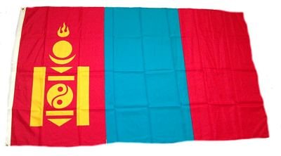 Preisvergleich Produktbild Fahne / Flagge Mongolei 90 x 150 cm Flaggen Fahnen