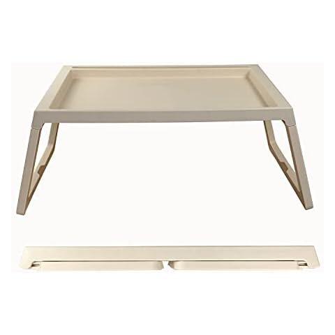 GMMH Laptop Tablett Unterlage Klapp Creme Tisch Betttablett Frühstückstablett Serviertablett klappbar Bett Tisch Tablett Cover