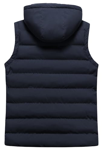 Chrisuno Men's Winter Vest Lightweight Warm Sleeveless Jacket Fleece Lined Quilted Puffer Vests with Removable Hood2