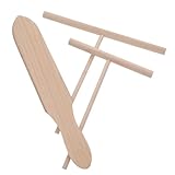 TOYZFRIENDY 3 Stück Pfannkuchen und Crêpe aus Buchenholz mit T Förmigem Teigschaber und Pfannenwender Küchenhelfer für Gleichmäßiges Verteilen und Wenden Wiederverwendbar und Ergonomisch