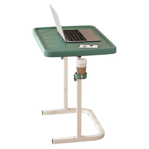 Mesita de noche plegable de altura ajustable, bandeja de TV portátil con portavasos, escritorio para laptop y cama, bandeja de cena para sofá, sala de estar y dormitorio