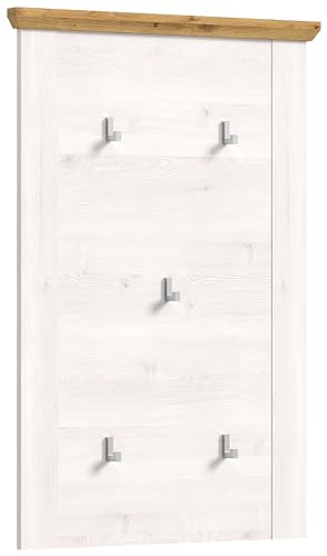 xonox.home Garderobe Verona Garderobenpaneel Wandgarderobe Garderobepaneel Wandpaneel Flurpaneel in Sibiu Lärche Nb. Absetzung Artisan Eiche Nb., ca. 68x103x4 cm