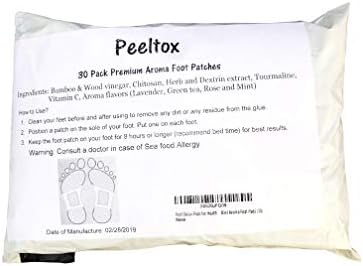 Aromatic Foot Pads - Bamboo Vinegar Foot Patches by Peeltox - Lavender, Green Tea, Rose and Mint Aroma Foot Pads (30)