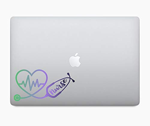 Image of Nurse Stethoscope Heartbeat (2 Pack) Vinyl Sticker Decal - 5.5 x 5.5 Inches - for Car Truck SUV Van Window Bumper Wall Laptop Tablet Cup Tumbler and Any Smooth Surface