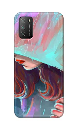 Image of PRINTFIDAA Pretty Woman Under The Umbrella Painting Printed Designer Hard Case for Poco M3 Back Cover -(e) RPM1007