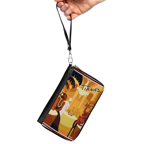 Buckle-Down Disney Wallet, Zip Around, The Princess and the Frog Tianas Place Scene Yellows, Vegan Leather2