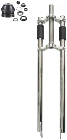 CDHPOWER Bicycle Fork 26" and 1 1/8" Headset Combo - Triple Tree Non Suspension Fork w/Double Shoulder-Gas Motorized Bike
