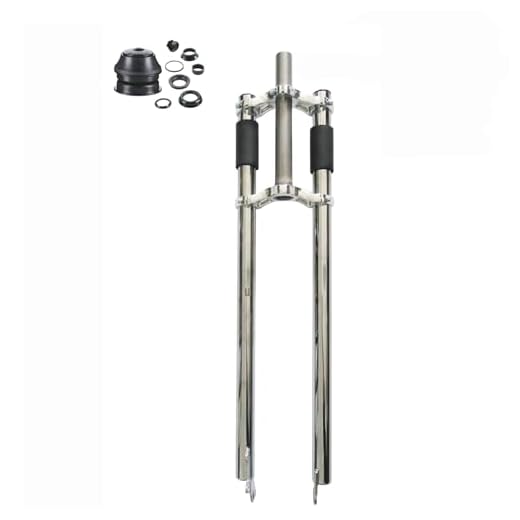CDHPOWER Bicycle Fork 26" and 1 1/8" Headset Combo - Triple Tree Non Suspension Fork w/Double Shoulder-Gas Motorized Bike