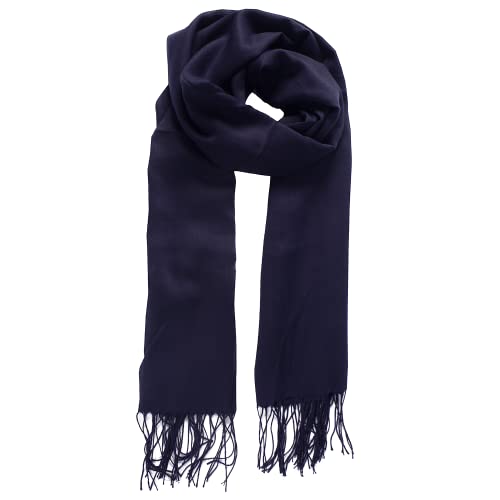 Cachecol Echarpe Lenço Pashmina Xale Lisa Azul Marinho 100g