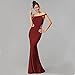 Produktbild BLUSEZHUBA Hübsche Kleid Kleider Dress Damen Damen Hohles Sexy Abendkleid Mit Einer Schulter-Weinrot_L