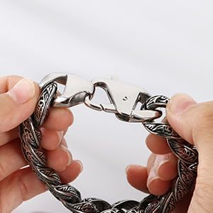 Stainless Steel for Men Bracelet Vintage Tribal Tattoo Multi Ring Linked Retro Pattern Bangle Gift for Him - Image 6