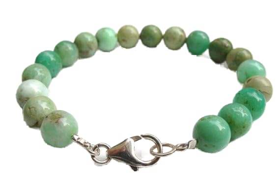Turquoise verte 8mm bracelet perles rondes unisexes de 7 pouces LCBR-3418