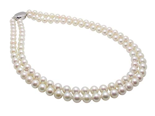 アコヤ本真珠二連ネックレス/7.5-8.0mm/ホワイト