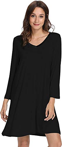 Image of GYS Womens Bamboo Viscose Nightgown Super Soft Lightweight Night Shirts for Sleeping