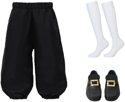Boys Colonial Costume Set Knicker Pants Shoe Buckles White Socks Accessories for Colonial Style Boys Knicker Pants