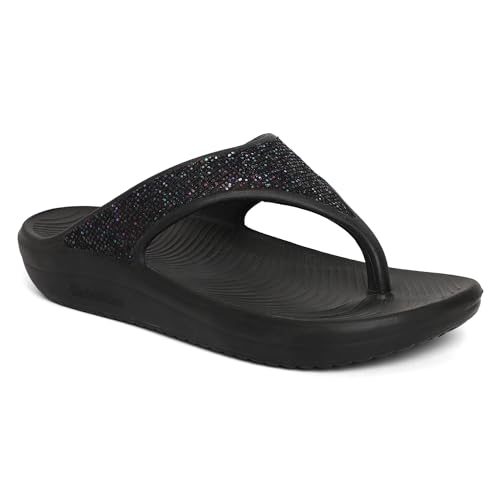 Image of GOLDSTAR SASHA-02 Black Comfortable EVA Waterproof Slippers Flip Flops Chappals Cushioned Sliders Daily Use Slipper Slip-On Slipper /Sliders For Women