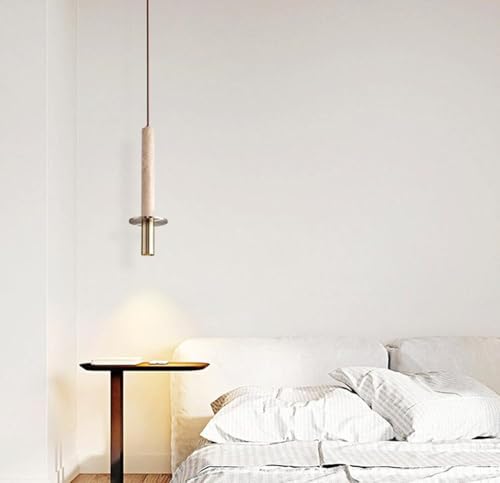 Suspension LED en travertin jaune pour éclairage doux - 2