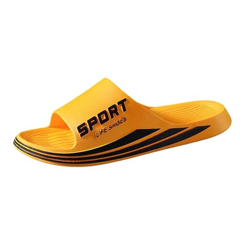 Generisch 2026 Chanclas de baño Zapatillas de Hombre Cómodas al Aire Libre Interior Baño Slip Playa Pareja Unisex Slides Sandalias Casual Zapatos, amarillo, 43 EU