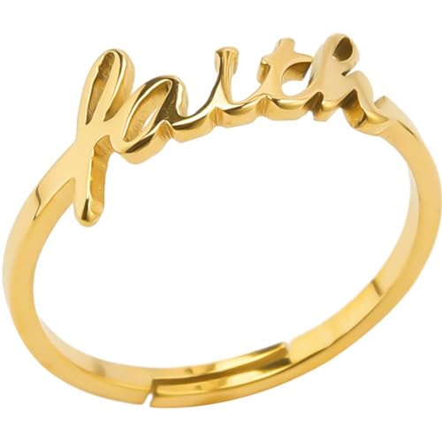 Jude Jewelers Stainless Steel Word Faith Adjustable Size Promise Anniversary Wedding Ring