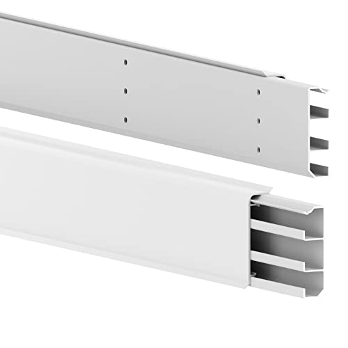 Cablecoach 6 m Sockelleiste aus PVC, mit integriertem Kabelkanal, Farbe: Weiß, Höhe: 70 mm (4 Stück Länge 1,5 m)