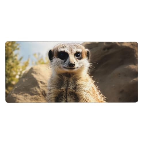 Grand tapis de souris de jeu suricate 40 x 90 cm avec base en caoutchouc