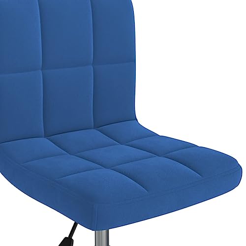 Chaise pivotante de bureau en velours bleu à roulettes réglable - 8