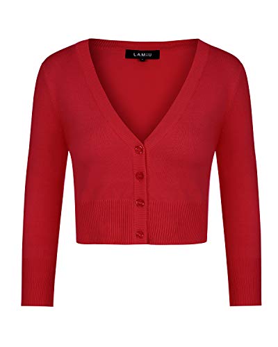 MINTLIMIT Bolero Damen Strickjacke Cardigan Langarmshirt V-Ausschnitt...