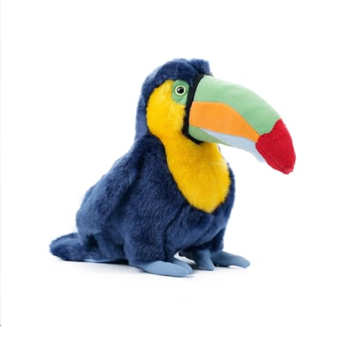 Oiseau en peluche réaliste toucan bleu pour chambre d'enfant