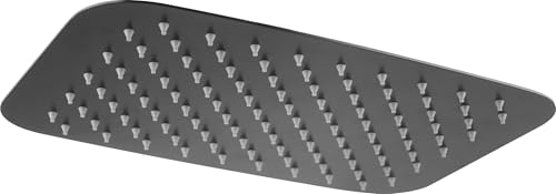Pommeau de douche rectangulaire noir acier inoxydable S.304 douche de tête extra-plat - 2
