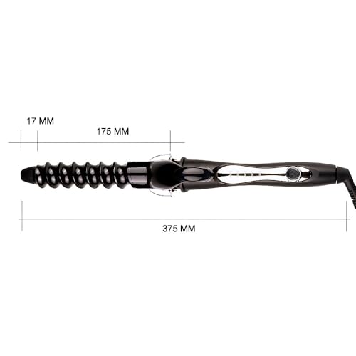 Image of Spiral Curling Wand with Clamp - 32mm Ceramic Hair Iron for Tight to Loose Curls and Crimping Waves, Adjustable Temperature