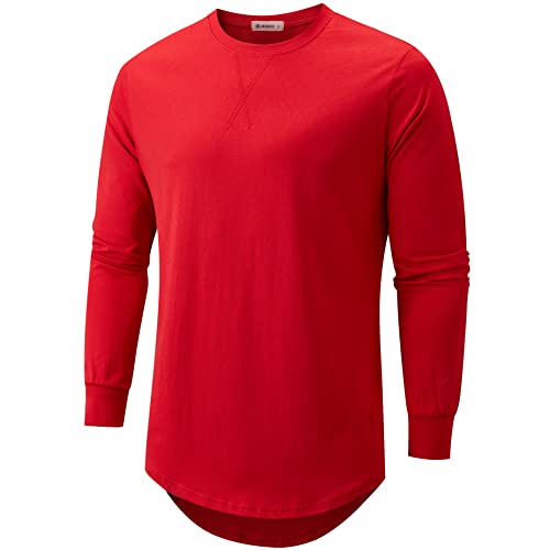 Image of KLIEGOU Men's 100% Cotton Longline T-Shirt, Pre-Shrunk Soft
