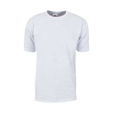 Shaka Wear Men's T Shirt – Max Heavyweight Cotton Short Sleeve Crew Neck Plain Tee Top Tshirts Regular Big Tall Size MHS01 White 1X Cover