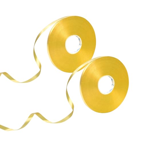 50m x 2 Rolls Gold Curling Ribbon for Balloons and Crafts