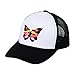 C.C Trucker Mesh Adjustable Snapback Baseball Cap, Abstract Pink Butterfly, Black