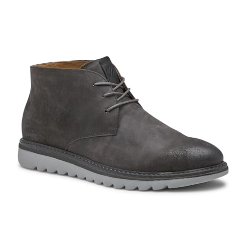 Johnston & Murphy Braydon Chukka - Zapatos casuales para hombre - Botas de cuero para hombre para oficina y uso diario, Carbón vegetal, 41.5 EU